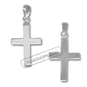 Sterling Silver Pendant - Sandblasted Cross (30mm)