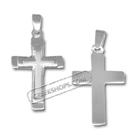 Sterling Silver Pendant - Sandblasted Cross (30mm)