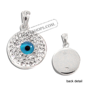 The Amphitrite Collection - Sterling Silver Pendant - Mother of Pearl Mati w/ Swarovski (18mm)
