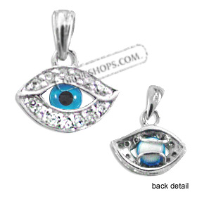 The Amphitrite Collection - Sterling Silver Pendant - Mati Evil Eye w/ Swarovski (13mm)