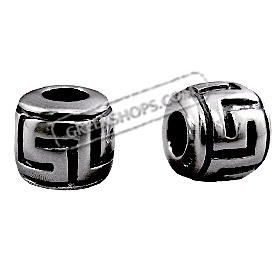 Pandora Compatible Sterling Silver Greek Key Bead (10mm) - Fits all Charm Bracelets
