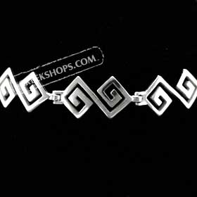 Sterling Silver Bracelet w/ Double Greek Key Motif (9mm)