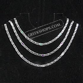Sterling Silver Necklace - Greek Key Link (.5cm)