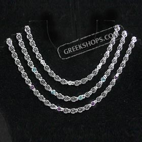 Sterling Silver Necklace - Swirl Links (.7cm)