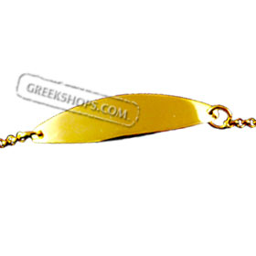 24K Gold Plated Sterling Silver Baptismal Baby ID Bracelet w/ Medallion 