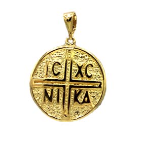 24k Gold Plated Sterling Silver “Constantinato” Replica  Pendant 20mm