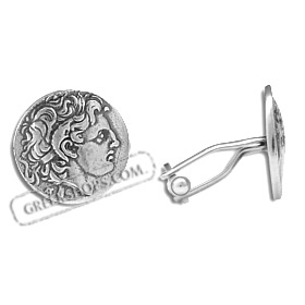 Sterling Silver Cufflinks - Alexander the Great (16mm)