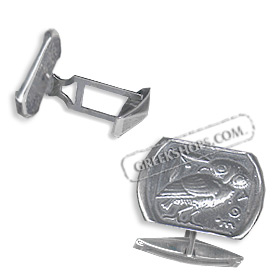 Sterling Silver Rectangle Owl Cufflinks (23mm)