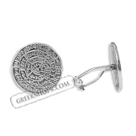 Sterling Silver Cufflinks - Phaistos Disc (15mm)