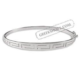 The Athena Collection - Sterling Silver Bracelet w/ Greek Key (6mm)