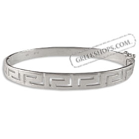 The Athena Collection - Sterling Silver Bracelet w/ Greek Key (8mm)