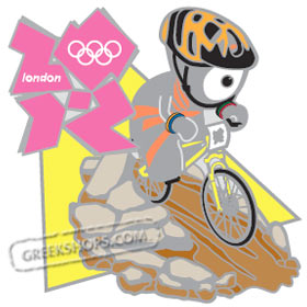 London 2012 Wenlock Mountain Bike Mascot Sports Pin