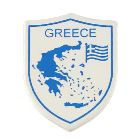 Greece Flag and Map Shield Magnet