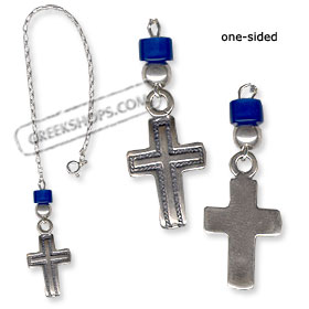Sterling Silver Rear-View Mirror Charm - Cross