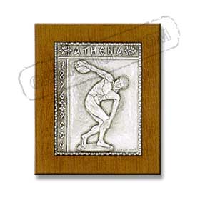 Discus Thrower Silver Engraving Wall Decoration