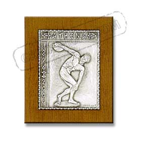 Discus Thrower Silver Engraving Wall Decoration
