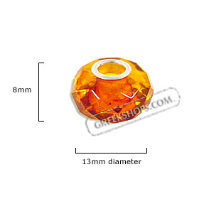 Pandora - Style Natural Amber Bead - Cognac Amber Faceted (13mm)