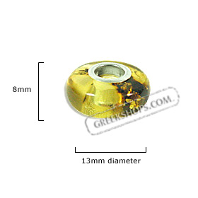 Pandora - Style Natural Amber Bead - Green Yellow Amber (13mm)