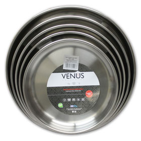 Venus Stainless Steel Cooking Pans - Set of 5 Round Tapsia Pans - 18/10 Stainless Steel