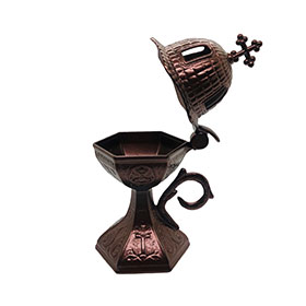 Traditional Greek Incense Burner "Church Dome", Bronze Color