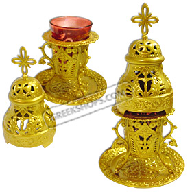 Gianniotiko Religious Vigil Incense Burner - Gold