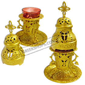 Gianniotiko Religious Vigil Incense Burner - Gold