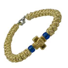Religious Bracelet Komboskini - Gold Threaded, w/ clasp