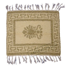 Traditional Greek Area Rugs  Brown White 