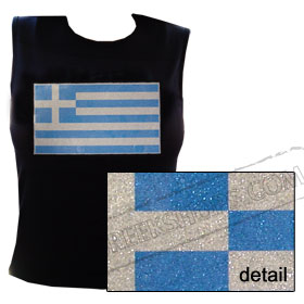 Greek Flag Rectangle Sparkling Tank Top