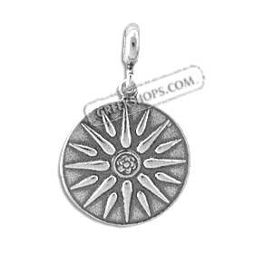 Sterling Silver Pendant - Two Sided Vergina Star (19mm)