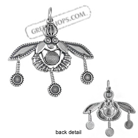 Sterling Silver Pendant - Minoan Bee (33mm)