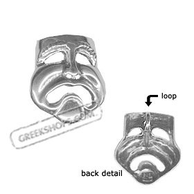 Sterling Silver Pendant - Classic Tragedy Mask Medium (22mm)