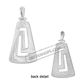 Sterling Silver Pendant - Triangle Greek Key Large (34mm)