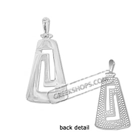 Sterling Silver Pendant - Triangle Greek Key Medium (26mm)