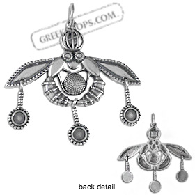 Sterling Silver Pendant - Minoan Bee (49mm)