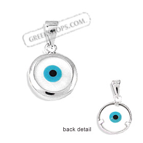 The Amphitrite Collection - Sterling Silver Pendant - Mother of Pearl Circle (12mm)