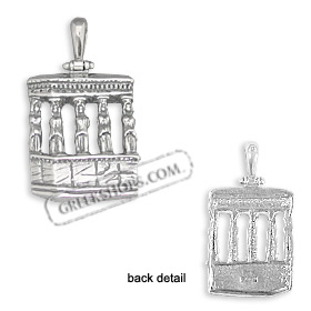 Sterling Silver Pendant - Erechtheum and Caryatids (36mm)