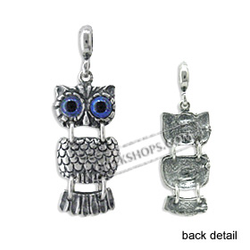 Sterling Silver Pendant - Swaying Owl (24mm)