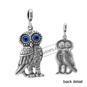 Sterling Silver Pendant - Medium Standing Owl (23mm)