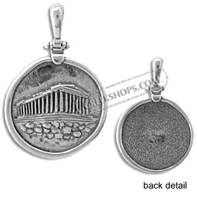 Sterling Silver Pendant - Circular Parthenon (26mm)
