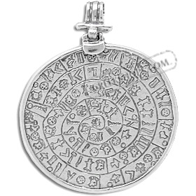 Sterling Silver Pendant - Large Phaistos Disc (52mm)
