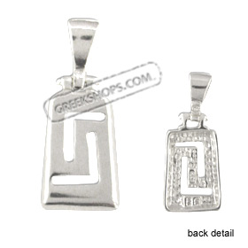 Sterling Silver Pendant - Trapezoid Greek Key Small (16mm)