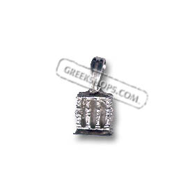 Sterling Silver Erechtheum and Caryatids Pendant (22x12mm)