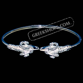 Sterling Silver Ram's Heads Cuff Bracelet (6cm)