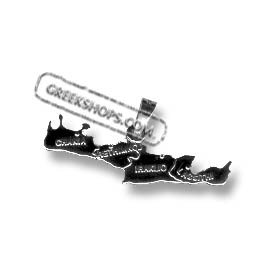 Sterling Silver Pendant - Greek Island Crete (4cm)