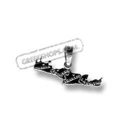 Sterling Silver Pendant - Greek Island Crete (3cm)