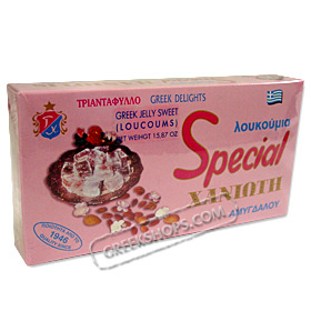 Loukoumia Rose Flavor with Almonds, 450 gr