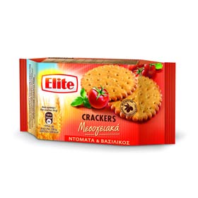 Elite Mediterranean Crackers Tomato and Basil Flavor 100gr