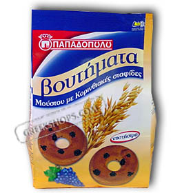 Papadopoulos Traditional Greek Voutimata Cookies - Moustokouloura Grape & Raisin 330g