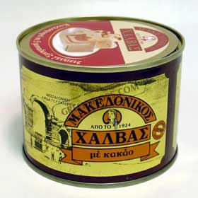 Greek Makedonikos Halvah Chocolate Flavor  500gr can
